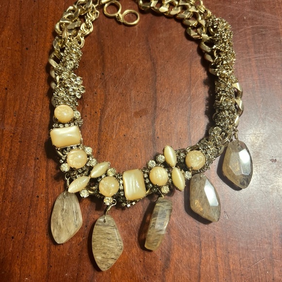 Stella & Dot Jacqueline Statement Necklace RRP$228 Crystal Gold tone VTG rare - Picture 7 of 11